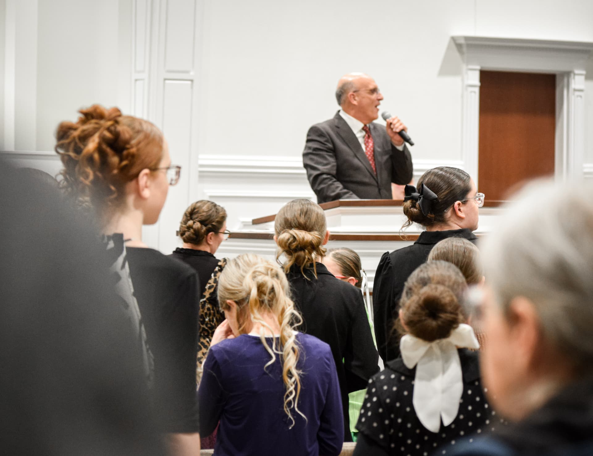Pastor preaching to the congregation